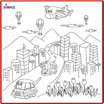 Download Amazon.com: Kids Small Washable Coloring Play Mat with Bustling 'City Life' Design, Along with ...