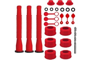 Mandark Car Gas Can Spout Replacement, 3Kit Anti-Spill Oil Can Nozzle, Flexible Leakproof Slip Resistant Pour Nozzle Set, Suitable for Most 1/2/5/10 Gallon Vehicle Diesel Gasoline Tanks（Red）