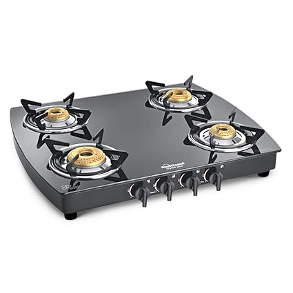 Buy Butterfly Smart Glass 3 Burner Gas Stove Black Online At Low