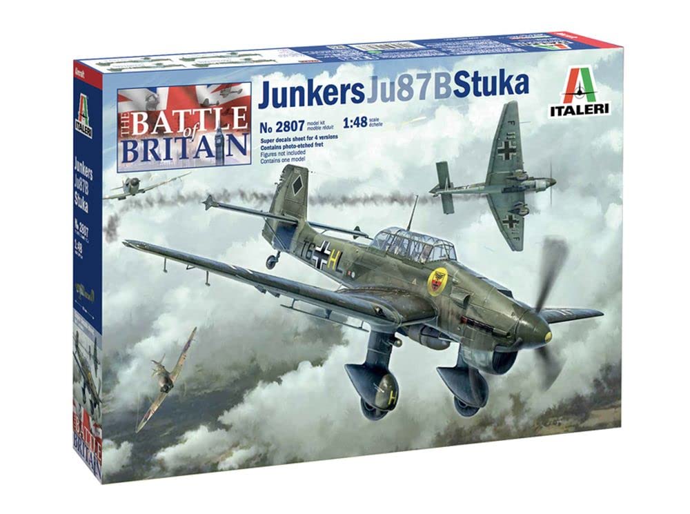 Italeri 2807S 1:48 Junkers JU-87B Stuka Bat.o.Brit, model building, kit, standing model building, crafts, hobbies, gluing, plastic kit, detailed