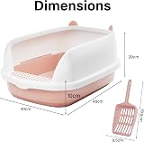 Vivo Technologies Cat Litter Tray Box Open Top 48x40x20cm Pink view 6