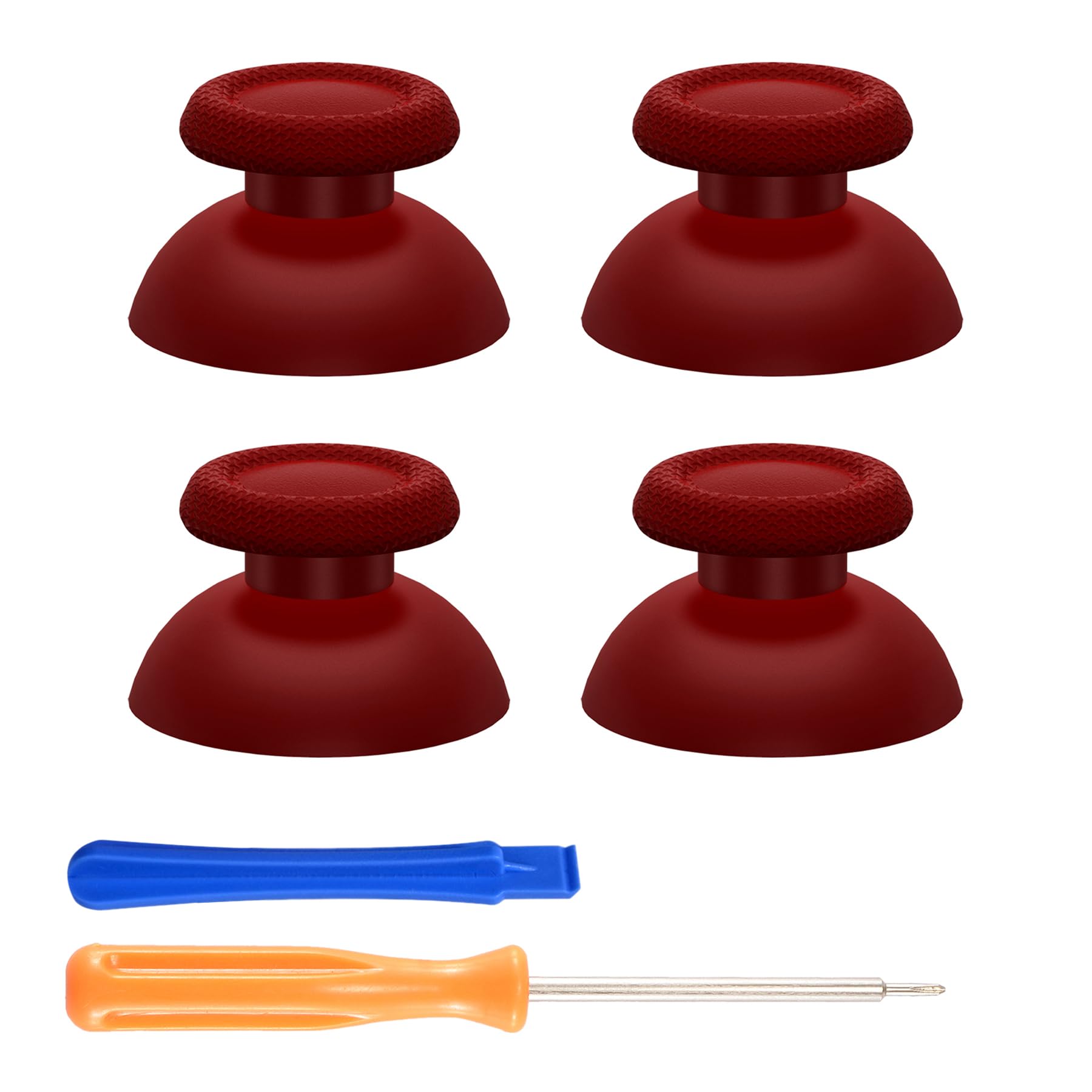 eXtremeRate 2 Pairs Replacement Thumbsticks for PS5 Controller, Custom Carmine Red Analog Stick Joystick for PS4 Controller Universal