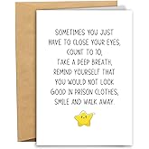 RYYike Funny Encouragement Card for Women Men, Support Card for Friend Coworker Sister Brother, Humorous Sympathy Cards Gift