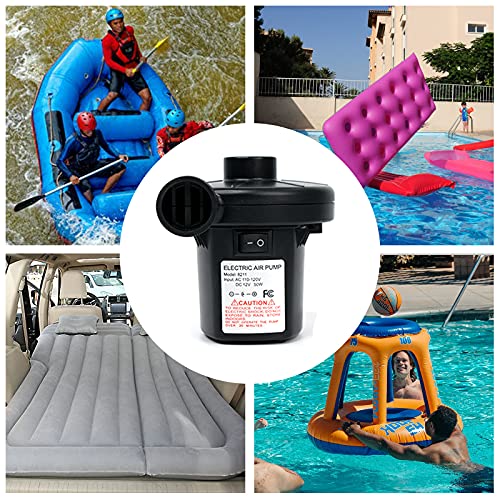 Electric Air Pump for Inflatables, AC/DC Quick Air Mattress Pump with 3