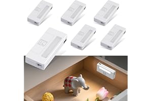 Alinana Cabinet Lights When Open, 6-Pack Closet Lights Battery Operated with Door Open IR Sensor, Cool White LED Stick on Lig