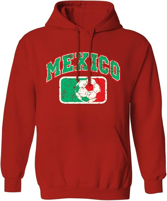 Distressed Mexican Soccer League Ball Mexico Mens Hoodie Sweatshirt