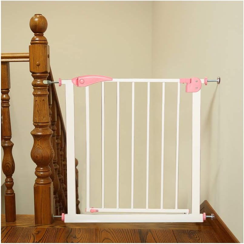 WYSFHL Stair Door ，Safety Gate for Kids，Self Closing Gate Safety Gate Pressure Fit White Expandable53 cm to 82 cm Extending Metal Safety Gate Portable and Easy to Install