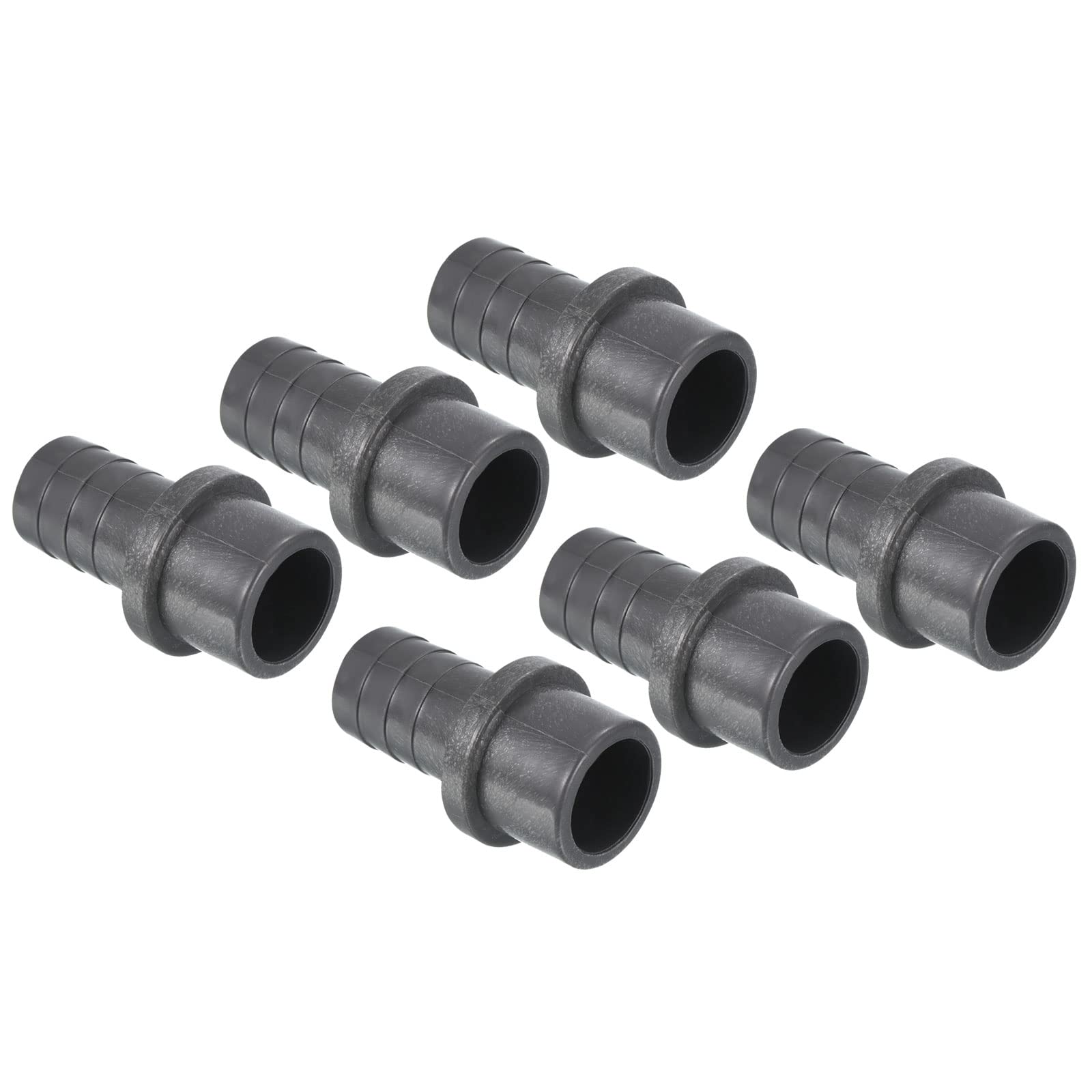 PATIKIL UPVC Reducer Pipe Fitting 25mm OD 20mm Barbed, 6 Pack Straight Coupling Adapter Connector, Grey