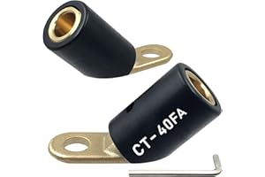 PIDNSROZO 2PCS CT-40FA Welding Terminal Connector, Welding Lug Connector Adapter, for Lenco Style LC-40 LC-40HD Male Leads Connectors, 17/32" Stud Hole, Angle 45°, 08030