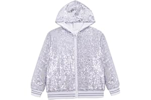 CHENBAO Girls Sequin Jackets Kids Boys Bomber Jacket Zip Up Coat Sparkle Outwear Birthday Clothes