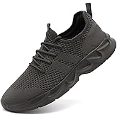 DLWKIPV Womens Running Shoes Lightweight Breathable No Slip Sneakers Gym Athletic Workout Casual Sports Walking Tennis Shoes Dark_Grey 8