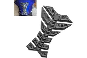 Arwrilt 3D Motorcycle Tank Pad, Anti-slip Rubber Fishbone Tank Protector Pad, Self-Adhesive Waterproof Gas Oil Fuel Tank Sticker, Universal Anti-Scratch Protector for Most Motorcycles (Black)
