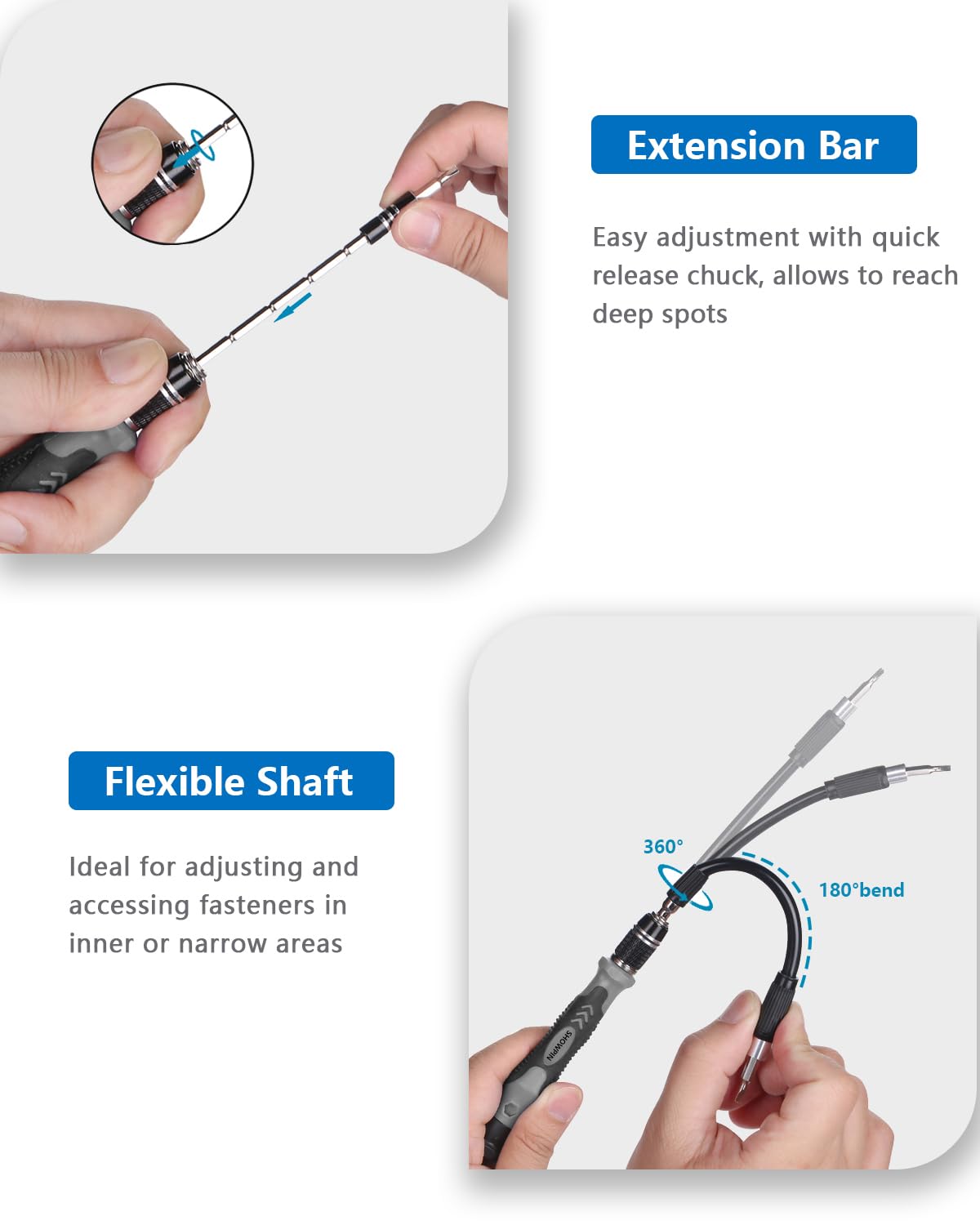 SHOWPIN 122 in 1 Precision Computer Screwdriver Kit, Laptop Screwdriver Sets with 101 Magnetic Drill Bits, Computer Accessories, Electronics Tool Kit Compatible for Tablet, PC, iPhone, PS4 Repair