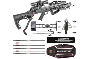 Killer Instinct Fatal-X Crossbow with Dead Silent Crank Bundle with Crossbow Case, Crossbow Bolt (3-Pack) and Hunting Broadheads (4 Items)