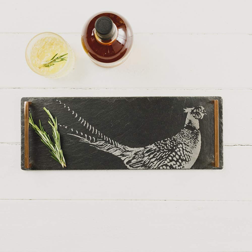 Just Slate Js/St/PH Small Pheasant Serving Tray, Black