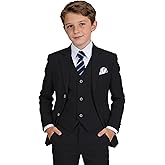 Boys' Suit Kids Formal Tuxedo Suits Set for Boys 6 Piece Dress Clothes Easter Wedding Outfit with Tie Pocket Square