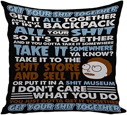Get Your Shit Together Morty Pillow case / Size 16"x16"/ Twin Side