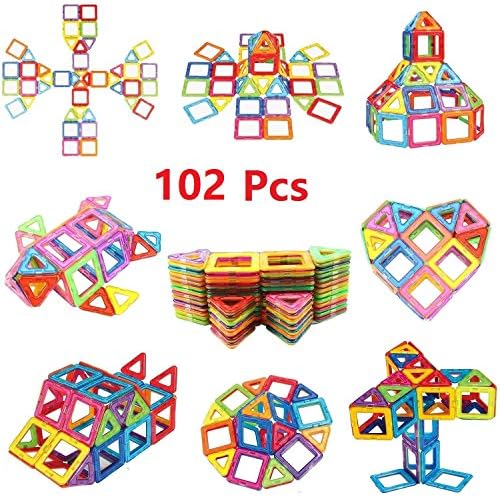 Magnetic Blocks, Magnetic Building Blocks Set 102 PCS, Magnetic Tiles, Educational Toys for Baby/ Kids (102 PCS Magnetic Blocks)