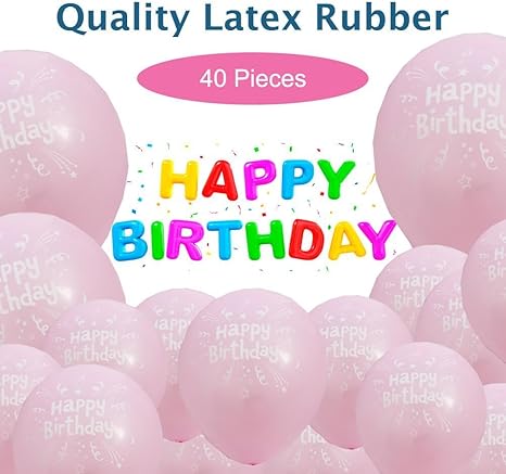 40 Globos Con Estampado De Feliz Cumpleanos Para Hombres Mujeres