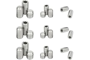 Siptenk 100PCS SAE Socket Set Screws 5/32-32" x1/4", 304 Stainless Steel Allen Head Socket Hex Grub Set Screws with hex Wrenc
