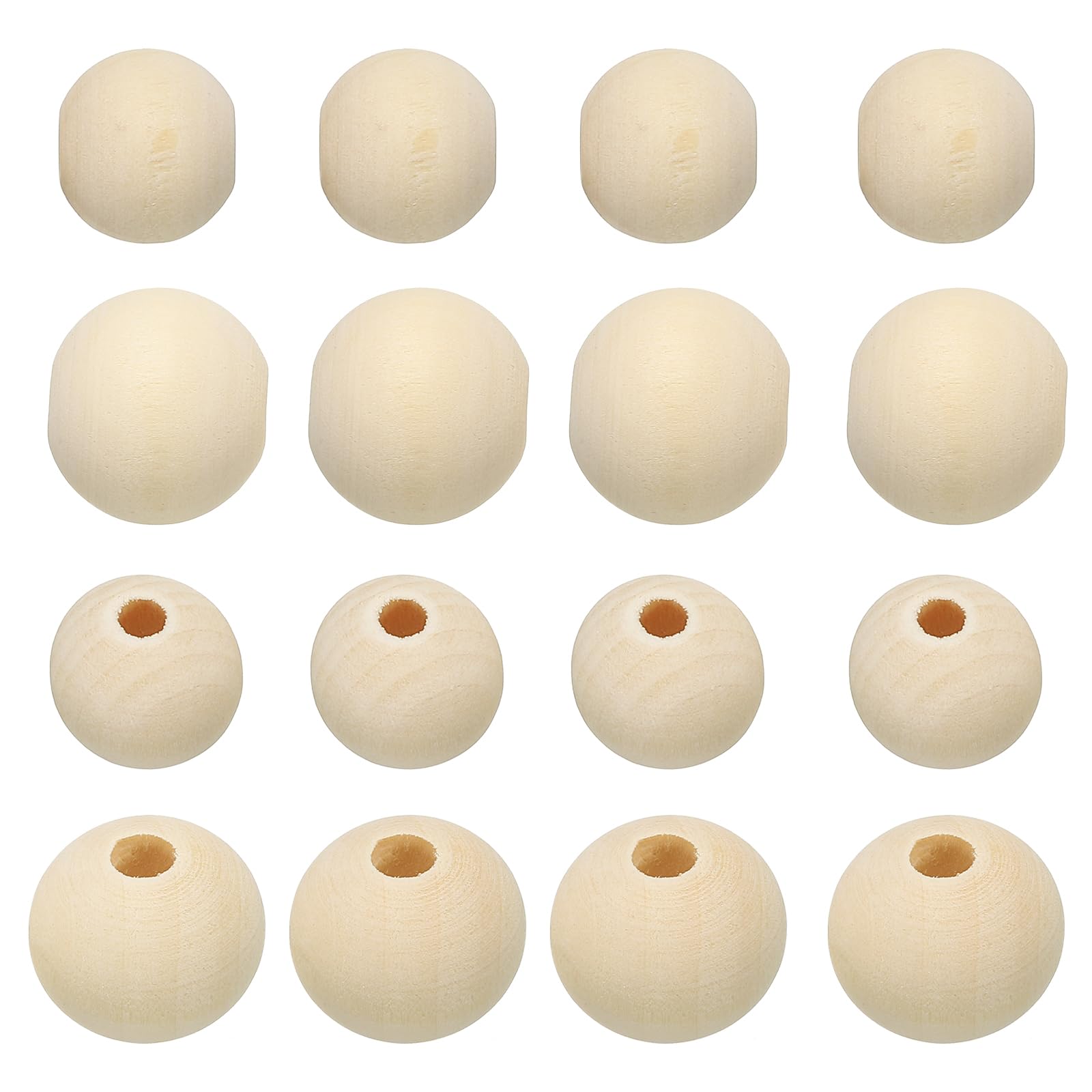 PATIKIL 12mm 20mm Natural Wood Beads, 150 Pack Unfinished Wooden Beads Round Loose Beads Spacer Beads for DIY Craft Jewelry Making Home Decoration, Brown