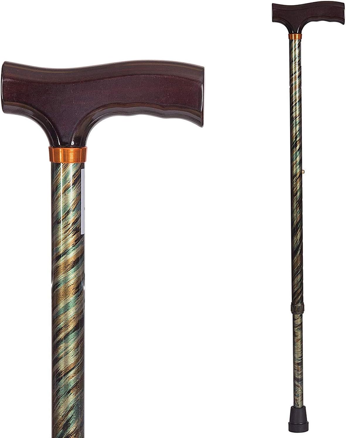 DMI Lightweight Aluminum Adjustable Walking Cane with Derby-Top Handle for Men and Women, Blue Ice: Health & Personal Care