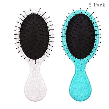 Amazon Com Luxspire Mini Pocket Detangling Hair Brush 2 Pack