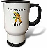 3dRose Image of Congratulations On Making Firefighter with Fireman 14oz Stainless Steel Travel Mug