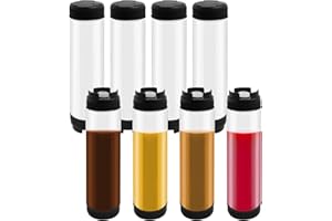 8 Pcs Inverted Plastic Squeeze Bottle 16 oz Refillable Condiment Bottles Self Sealing Sauce Dispenser for Thick Condiments Sa