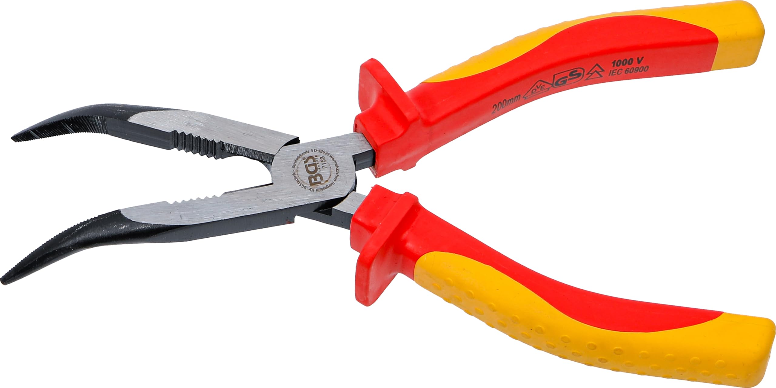 BGS 7153 | VDE Long Nose Pliers | Angular | 200 mm