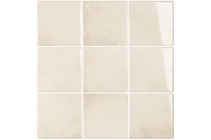 VEELIKE Cream Beige Backsplash Tile Peel and Stick Backsplash for Kitchen 12 Sheets Self Adhesive Square Wall Tile Stickers 1