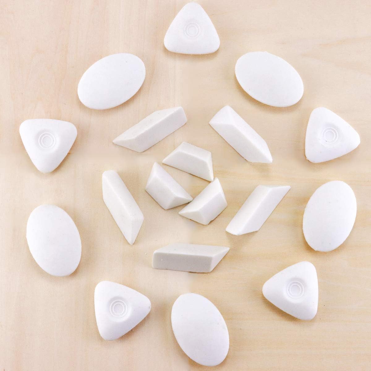 YG_Oline 20 Pcs Drawing Erasers, 4 Shapes Cube Erasers Drawing Supplies for Artist and Students, 5 Pcs/Shape : Office Products