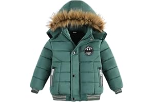 AMIYAN Toddler Boys Down Jacket Fur Collar Hood Thick Warm Winter Snowsuit Coat Parka
