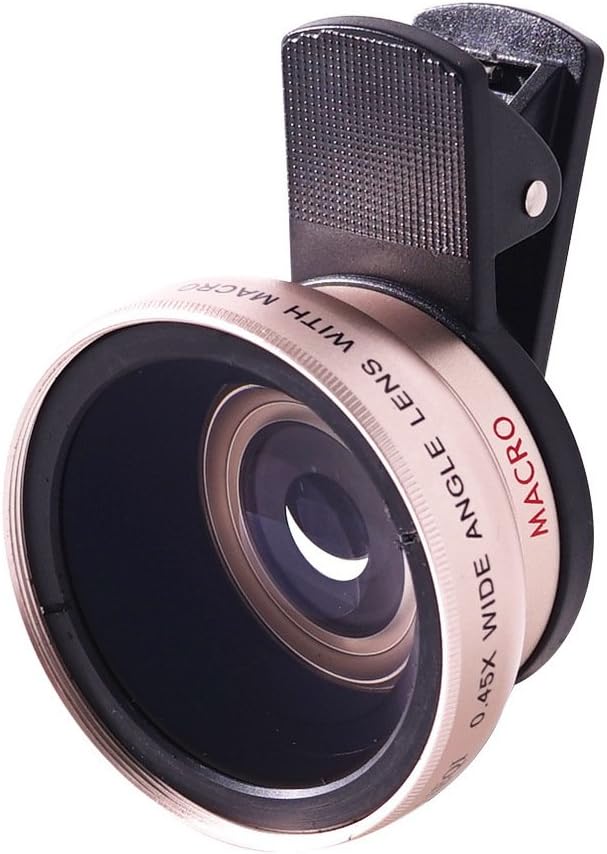 Universal Super Wide Angle & Macro Lens Kit for Phone, Tablet & Laptop | Cellphone Camera Kit for iPhone, Samsung Galaxy, Most Smartphones & Tablets | Includes Carrying Case & Lens Caps