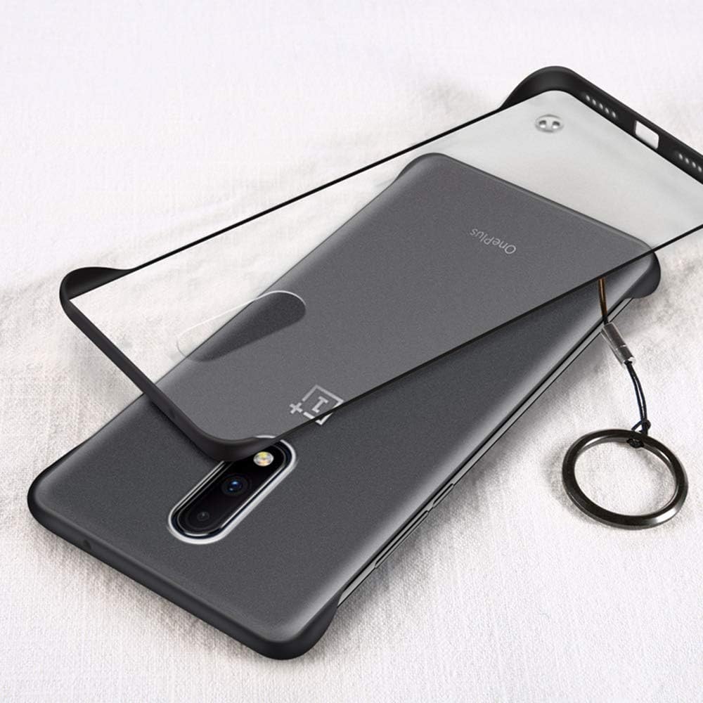 ridhaniyaa oneplus 6 back cover, premium shock proof ultra slim frameless design, complete protection hybrid bumper hard back case cover designed for oneplus 6. (matte black) - Black