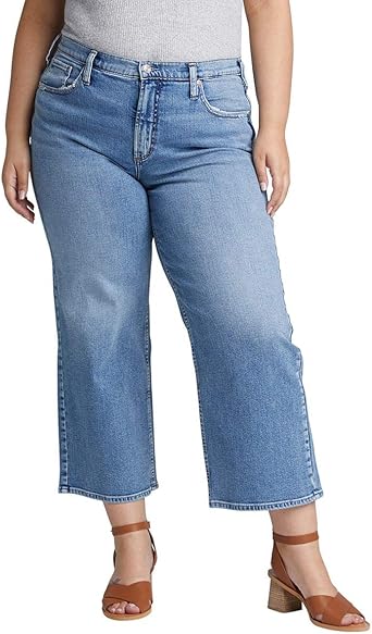 plus size wide leg crop jeans