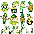 St. Patrick's Day Crafts for Kids 30pcs DIY Leprechaun St Patty's Day Ornament Kits Decorations Shamrock Stickers Art for St 