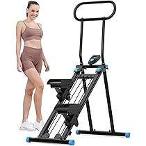 Machine UK Foldable Stair Stepper Machine Adjustable Handlebar
