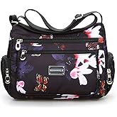 NOTAG Crossbody Bags for Women Nylon Shoulder Bag Floral Multi-Pocket Purses and Handbags