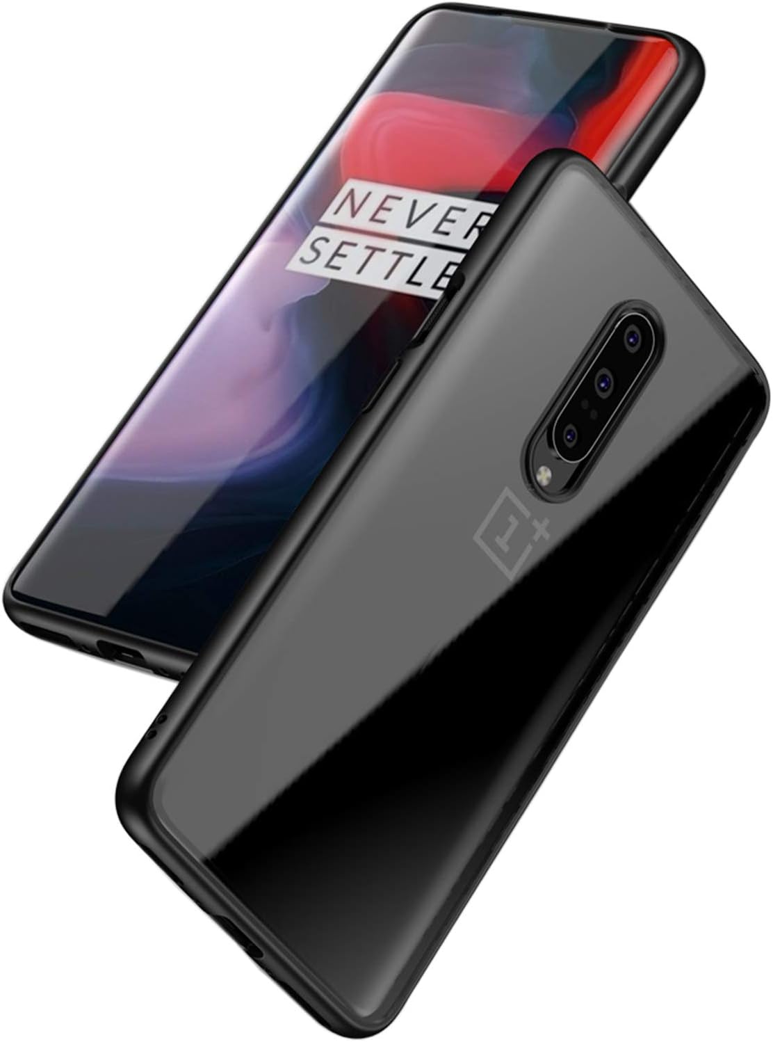TASLAR TPU+Plastic Back Cover for Oneplus 7 Pro - Black