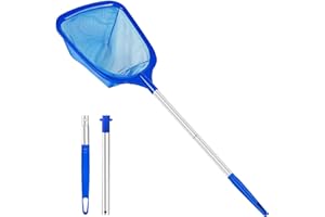 ROMIVO Hot Tub Pool Skimmer Net, Pond Net With 13'' Aluminum Pole, Deep Ultra Fine Mesh for Hot Tubs/Spas/fountain/Small Pools, Durable Aluminum Handle Leaf & Debris Cleaner for Above ground Inground Pool