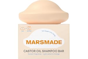 MARS MADE Marsmade Castor Oil Shampoo Bar Hydrating & Moisturizing Natural Hair Soap for Bathing, Hair Growth & Scalp Nourishment, Solid Shampoo for All Hair Types (120g, 4.23 oz)