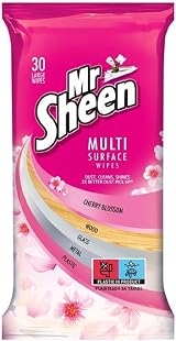 Mr Sheen Multi Surface Wipes Cherry Blossom Clean & Dust Wood Glass Metal