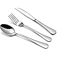 E-far Forks Spoons and Knives Set for 4, 12 Pieces Stainless Steel Silverware Set, Food Grade Flatware Cutlery Set for Home Kitchen Restaurant, Mirror Finish, Dishwasher Safe