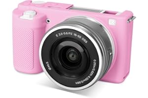 Rieibi ZVE10 Case, Soft Silicone Protective Case for Sony ZV-E10 ZVE10 Camera, Lightweight Rubber Cover for Sony Alpha ZVE10 - Pink