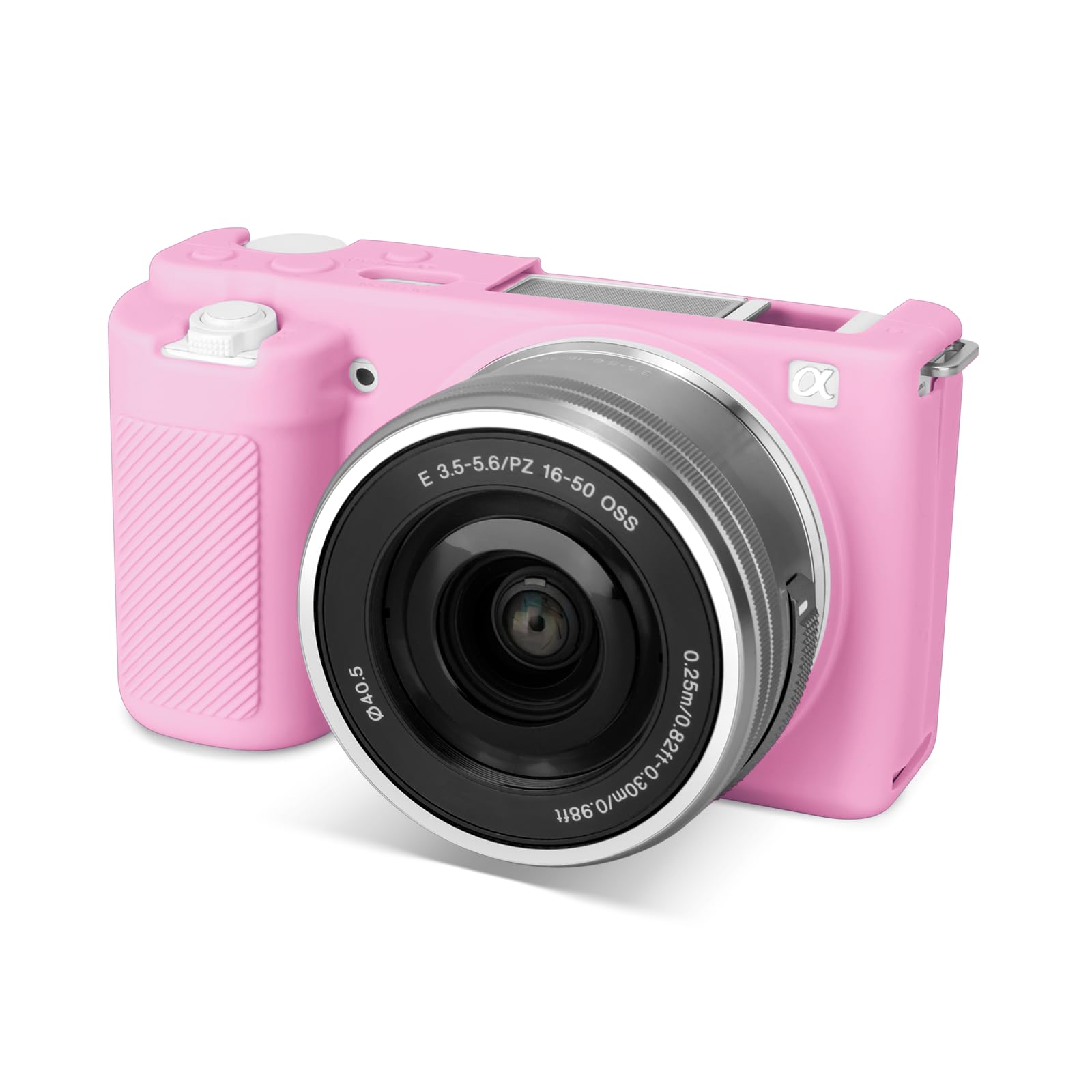 Rieibi ZVE10 Case, Soft Silicone Protective Case for Sony ZV-E10 ZVE10 Camera, Lightweight Rubber Cover for Sony Alpha ZVE10 - Pink