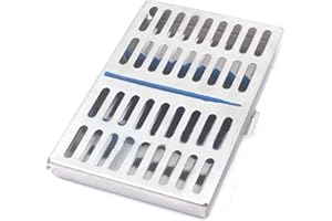 Stainless Steel Autoclave Dental Surgi Sterilization Cassette Tray for 10 Instruments (Laja imports Brand)