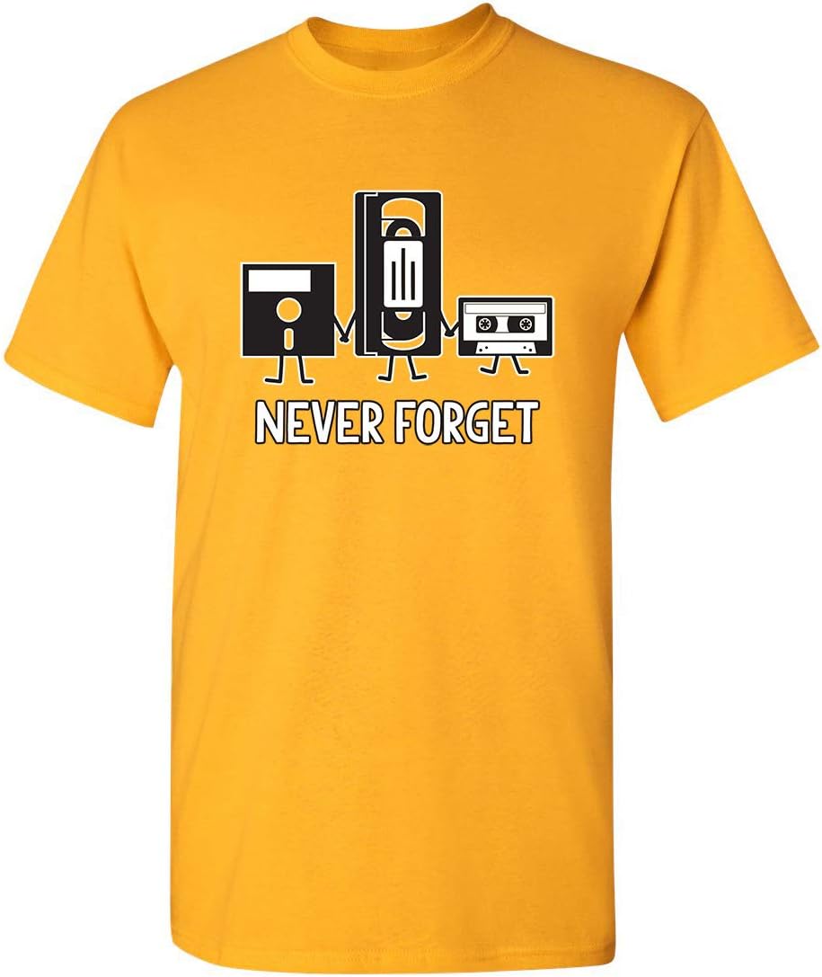 Never Forget Retro Vintage Cassette Tape Graphic Novelty Mens Funny T Shirt