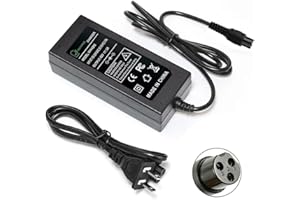 WANHIRUS 42V 2A Battery Charger for 36V Scooter Lithium Battery, Power Supply Adaptor with 8mm 3 Prong Connector