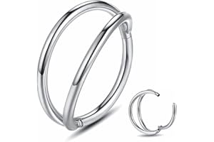 Yrogcu 20G 18G 16G 14G Single/Double Hoop Stainless-Steel Seamless-Hinged-Piercing Segment-Clicker Nose-Ring-Hoop : Diameter 6mm 8mm 10mm 12mm Cartilage Earrings